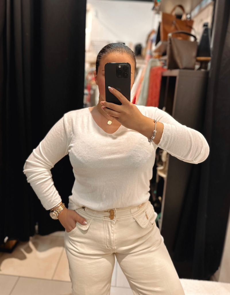 Basic blanc col V