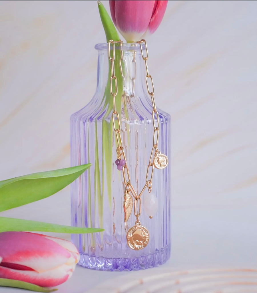Collier charms violet 