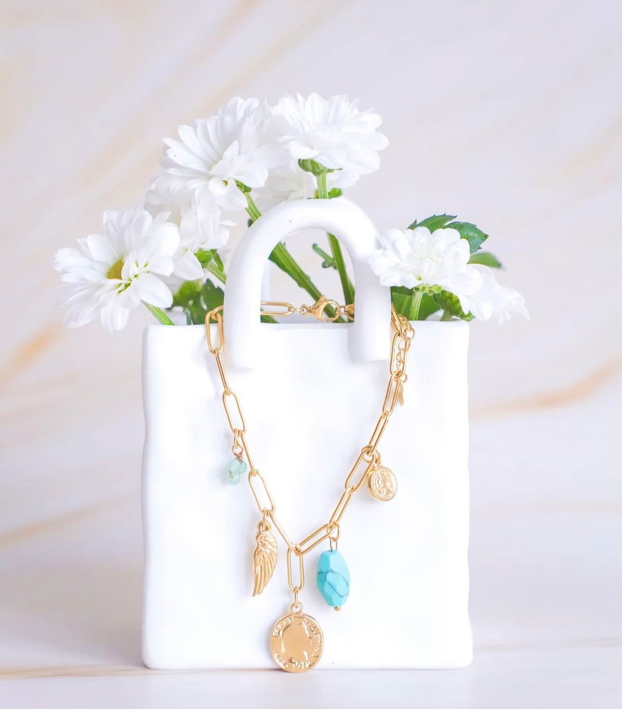 Bracelet turquoise en  acier 