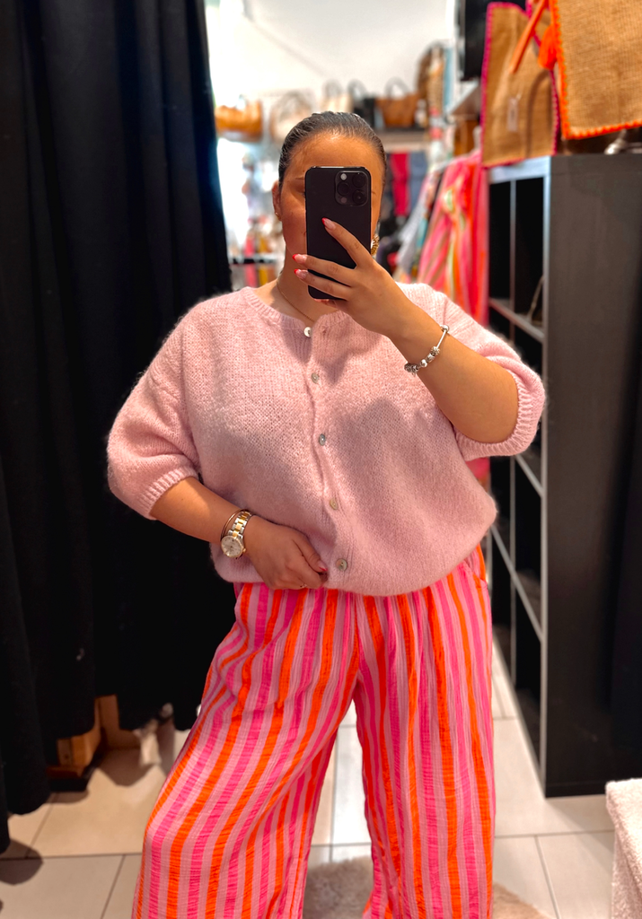 Gilet rose poudré 