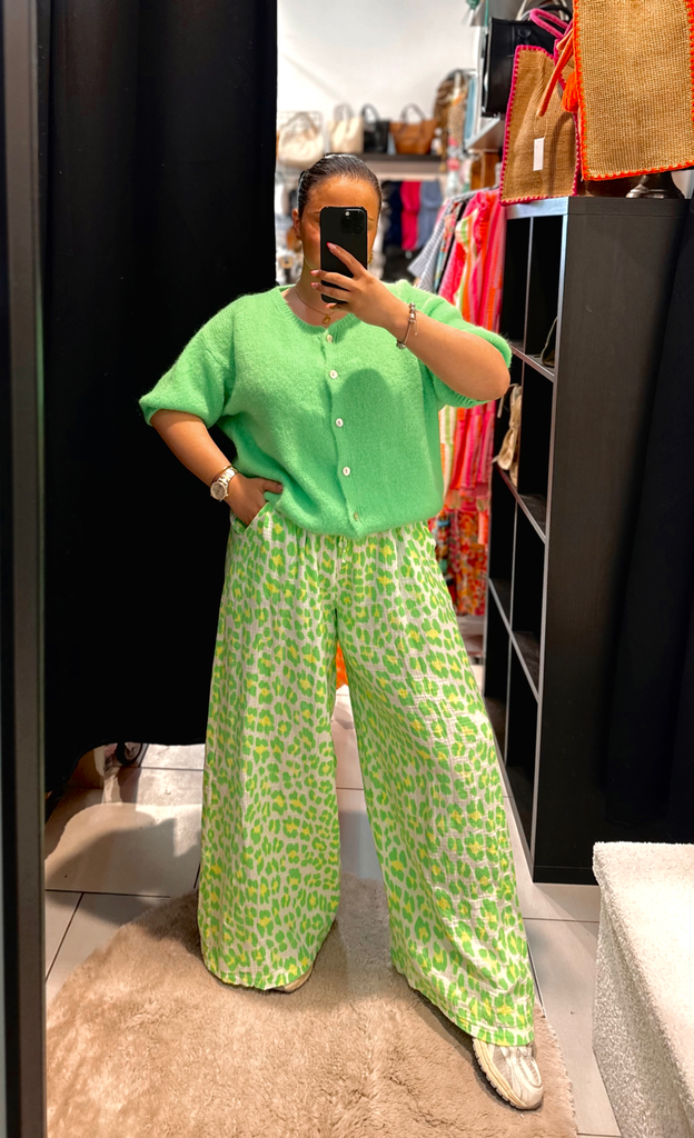 Pantalon léopard vert
