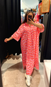 Robe en gaz de coton rose fluo