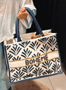 Sac cabas perlé Bohème bleu marine