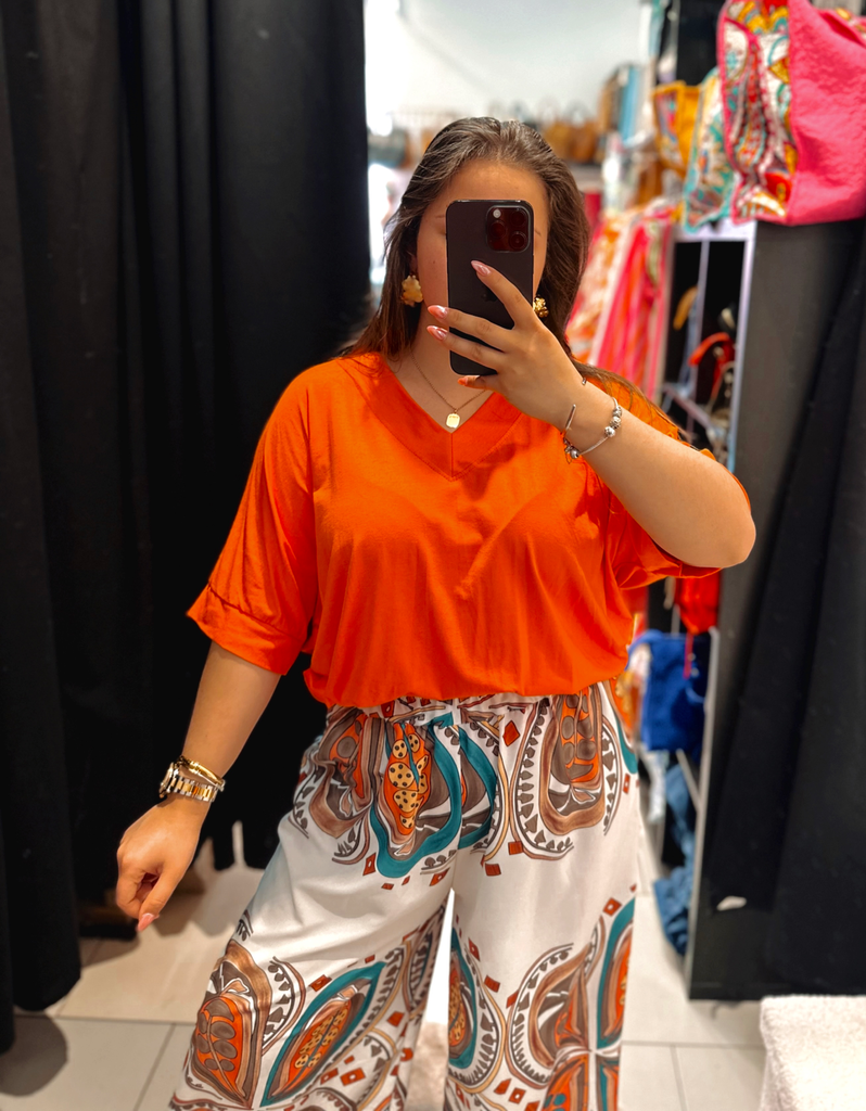 T-shirt uni orange 