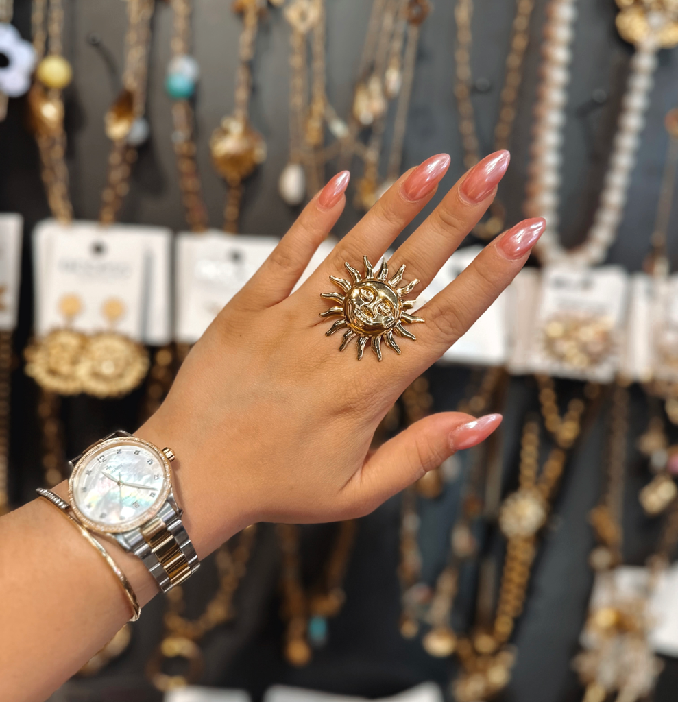 Bague soleil dorée