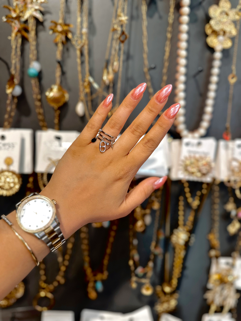 Bague Herm argentée