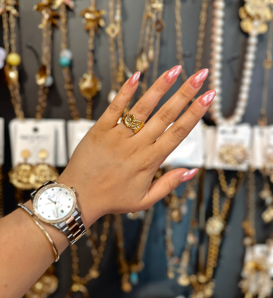 Bague bohème dorée 