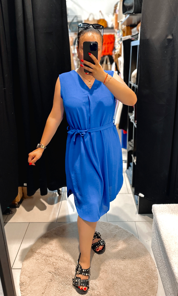Robe sans manches bleue électrique 