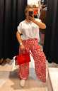 Pantalon léopard rouge 