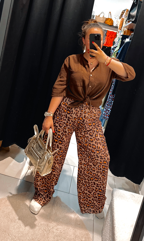 Pantalon léopard choco