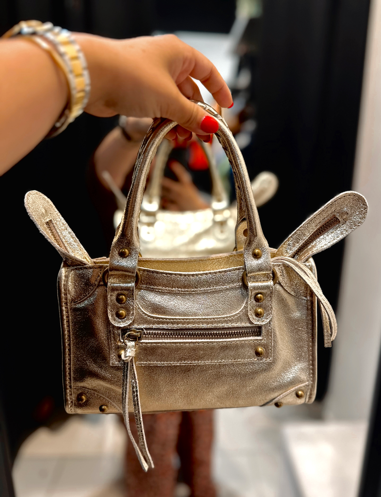 Petit sac gaga en cuir doré