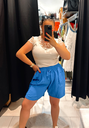 Short gaz de coton bleu roi