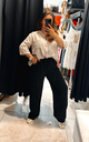 Pantalon en gaz de coton noir