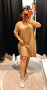 Robe Naïa gaz de coton camel