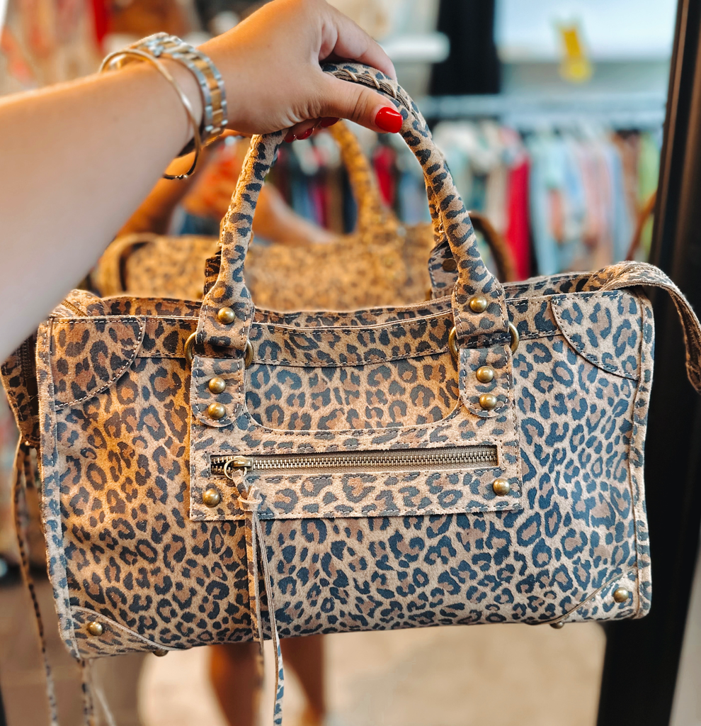 Grand sac gaga léopard clair