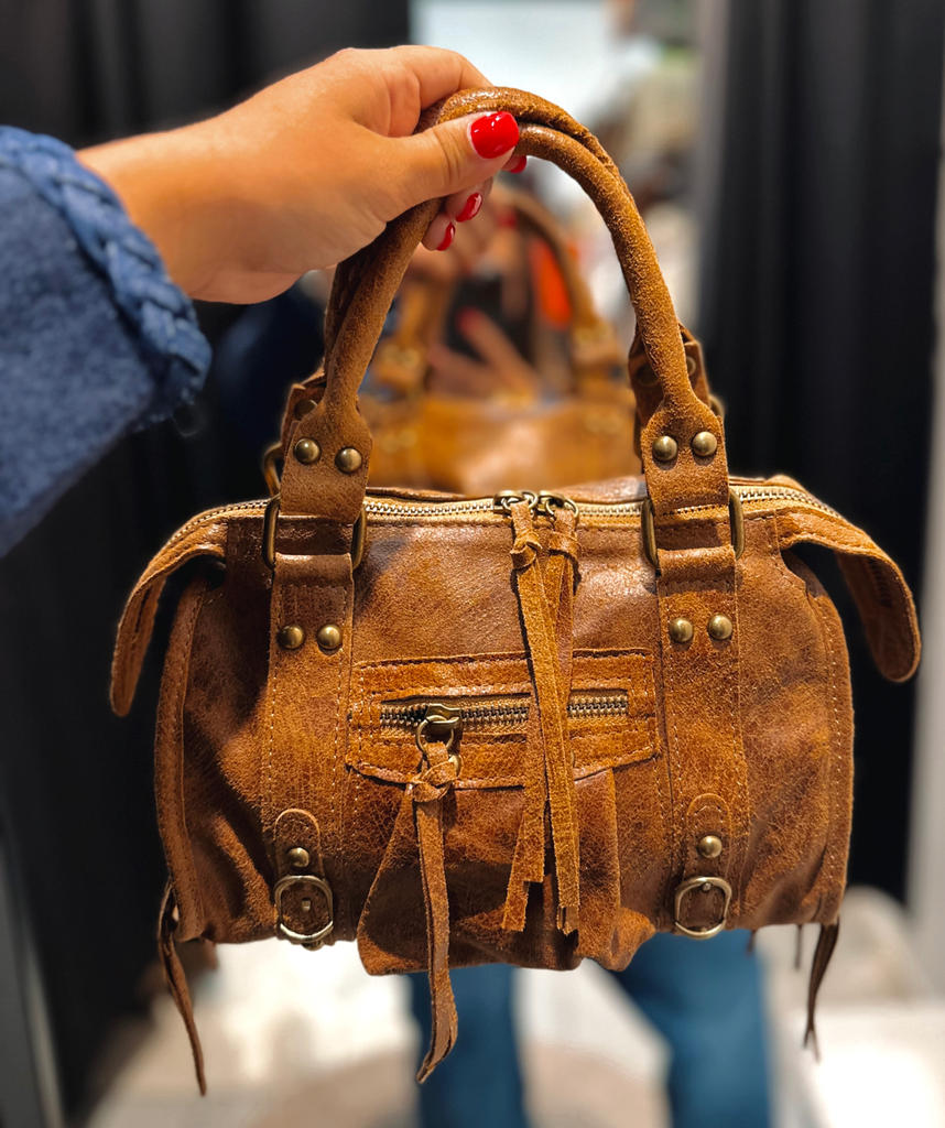 Petit sac gaga en cuir camel