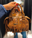 Petit sac gaga en cuir camel