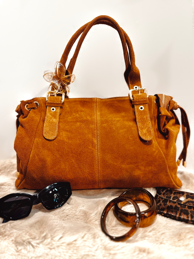 Sac Gérard XL camel en daim