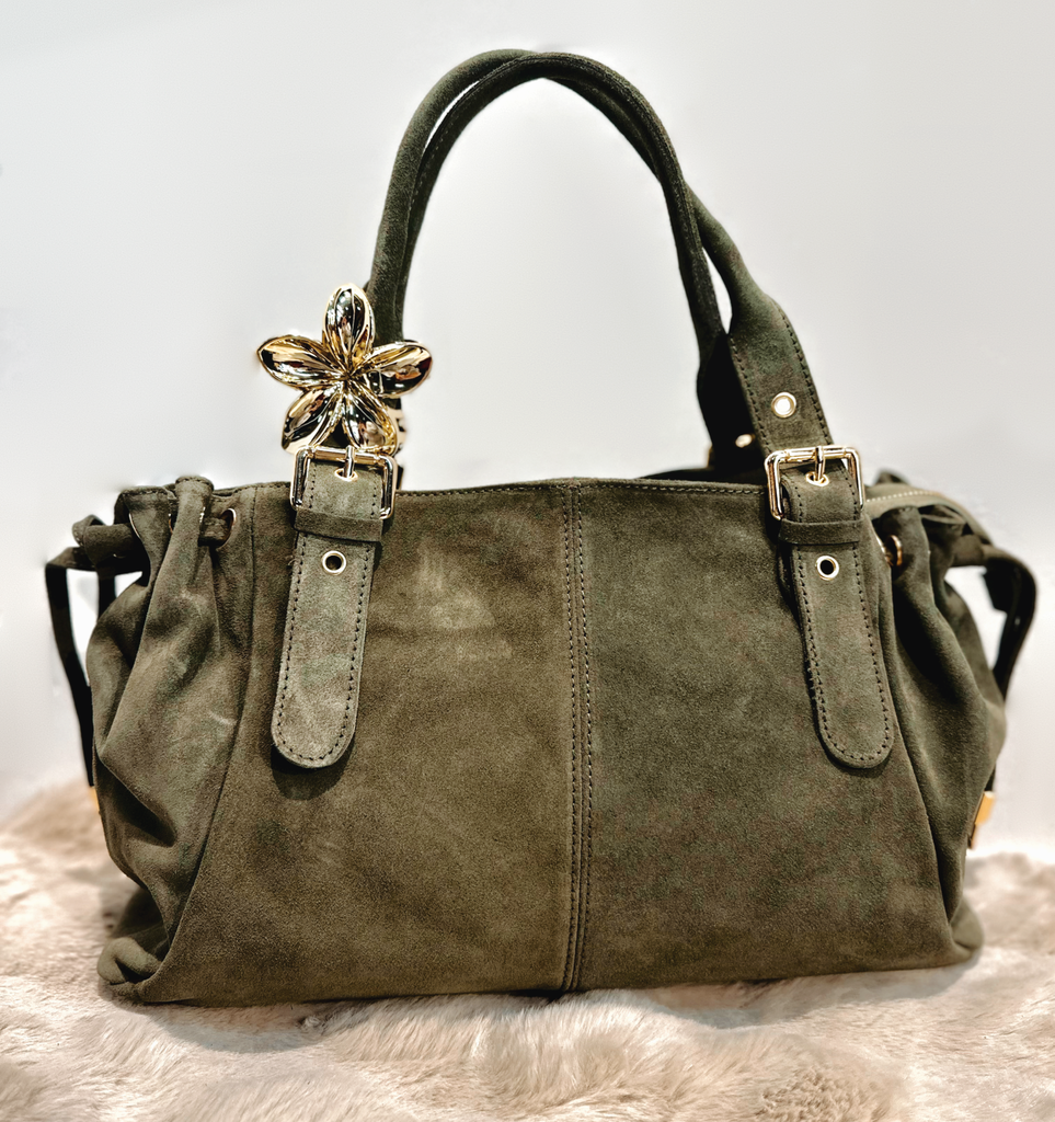 Sac Gérard XL kaki en daim