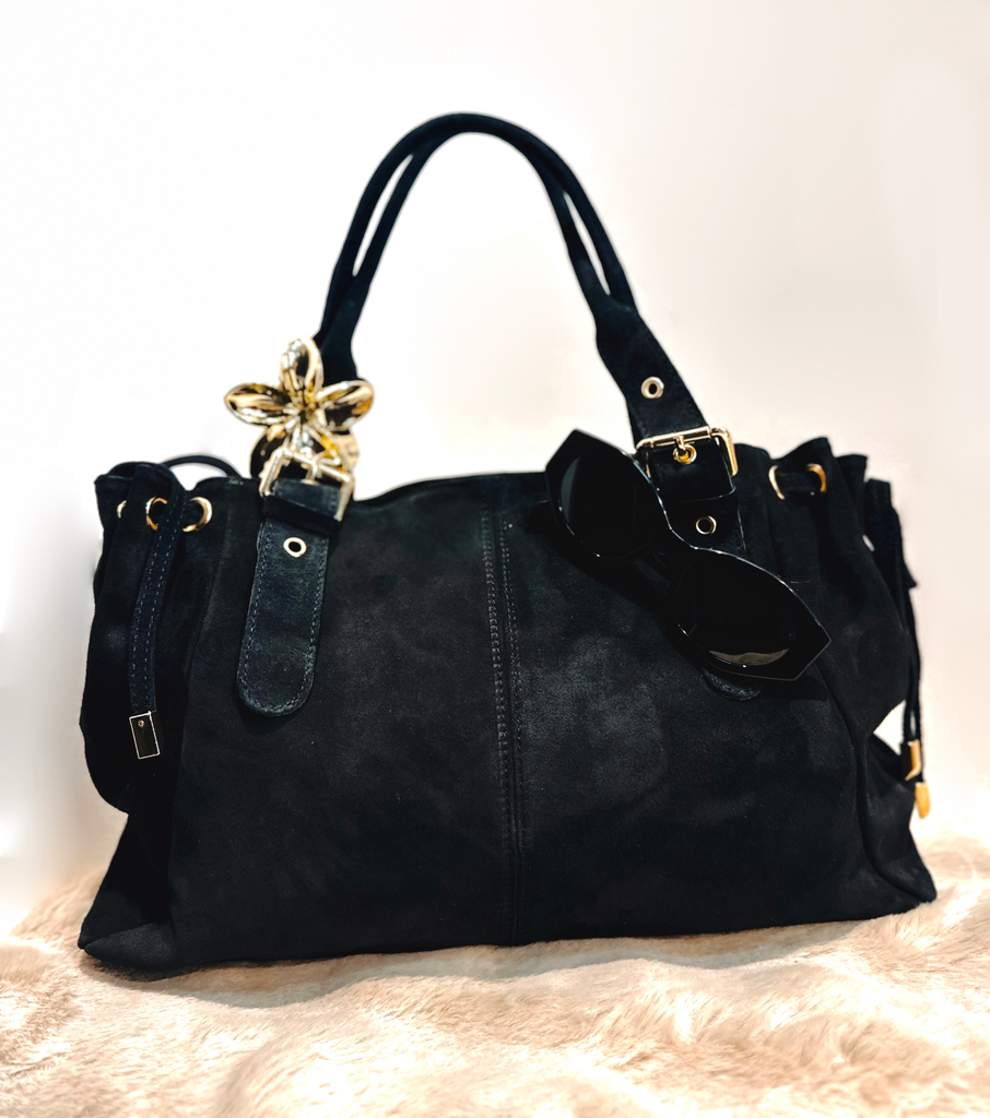 Sac Gérard XL noir en daim
