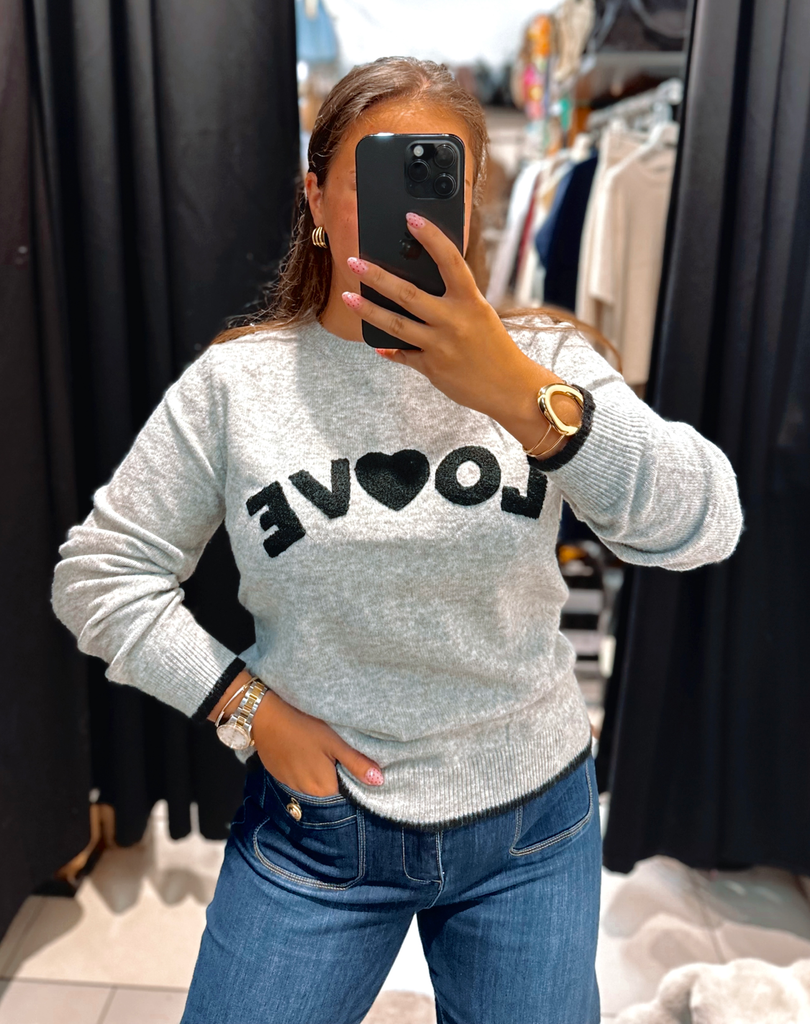 Pull Love gris 