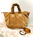 Sac en velours beige 