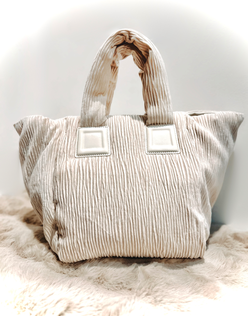 Sac en velours crème 