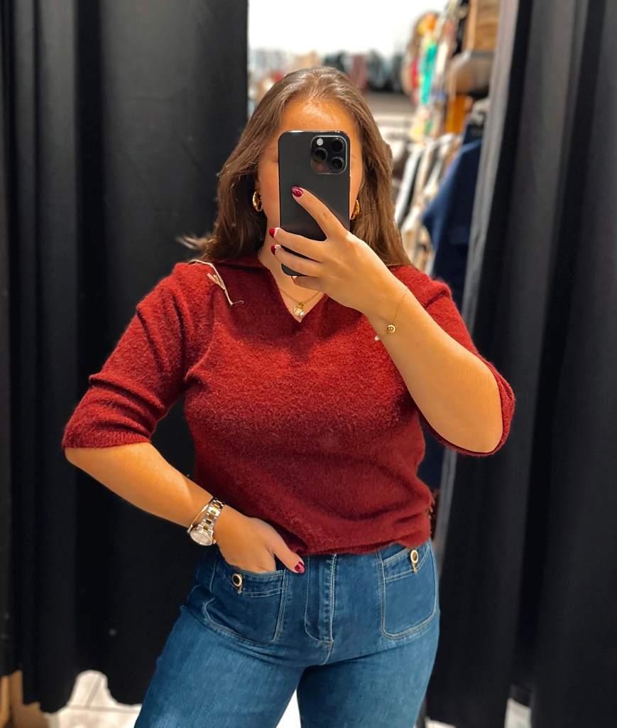 Pull Carmen bordeaux 