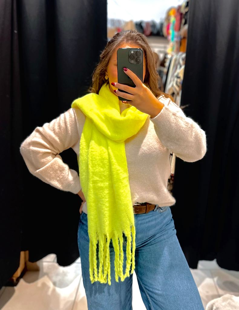 Écharpe jaune fluo