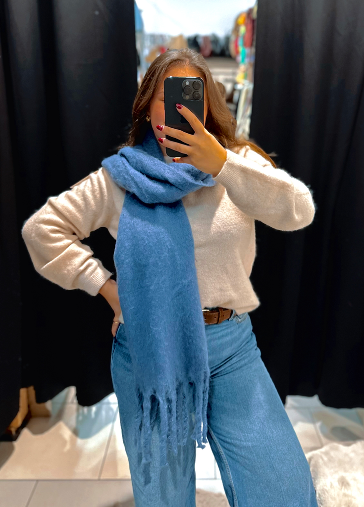 Écharpe bleue jean
