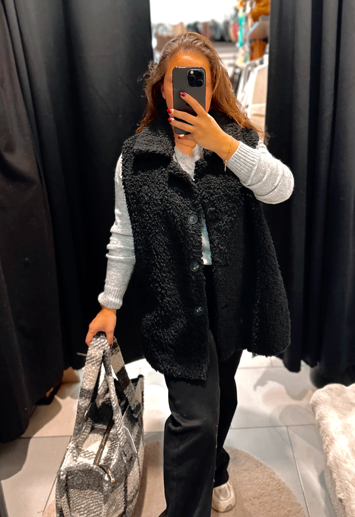 Veste en Teddy noire 