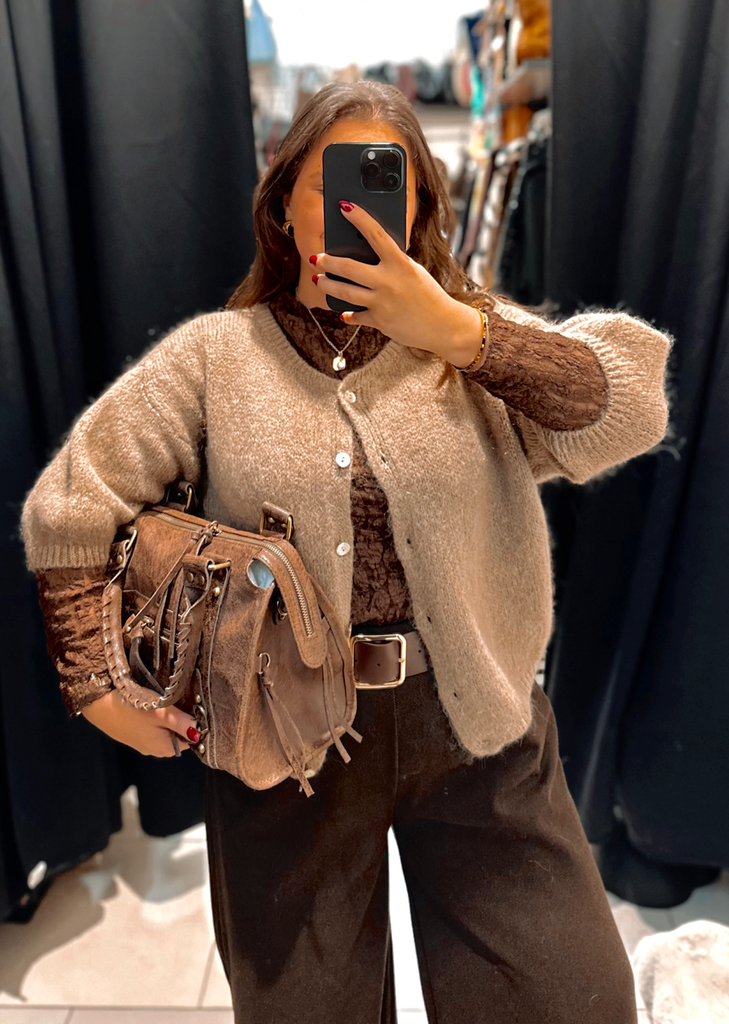 Gilet Valentina taupe