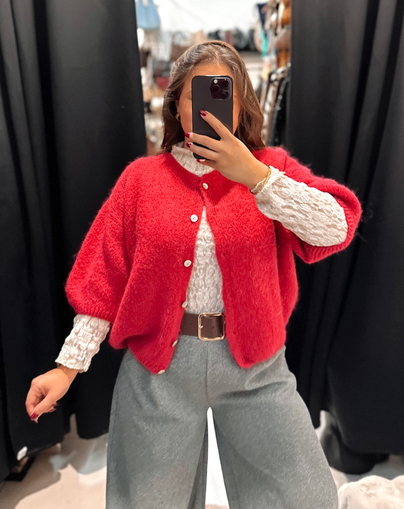 Gilet Valentina framboise