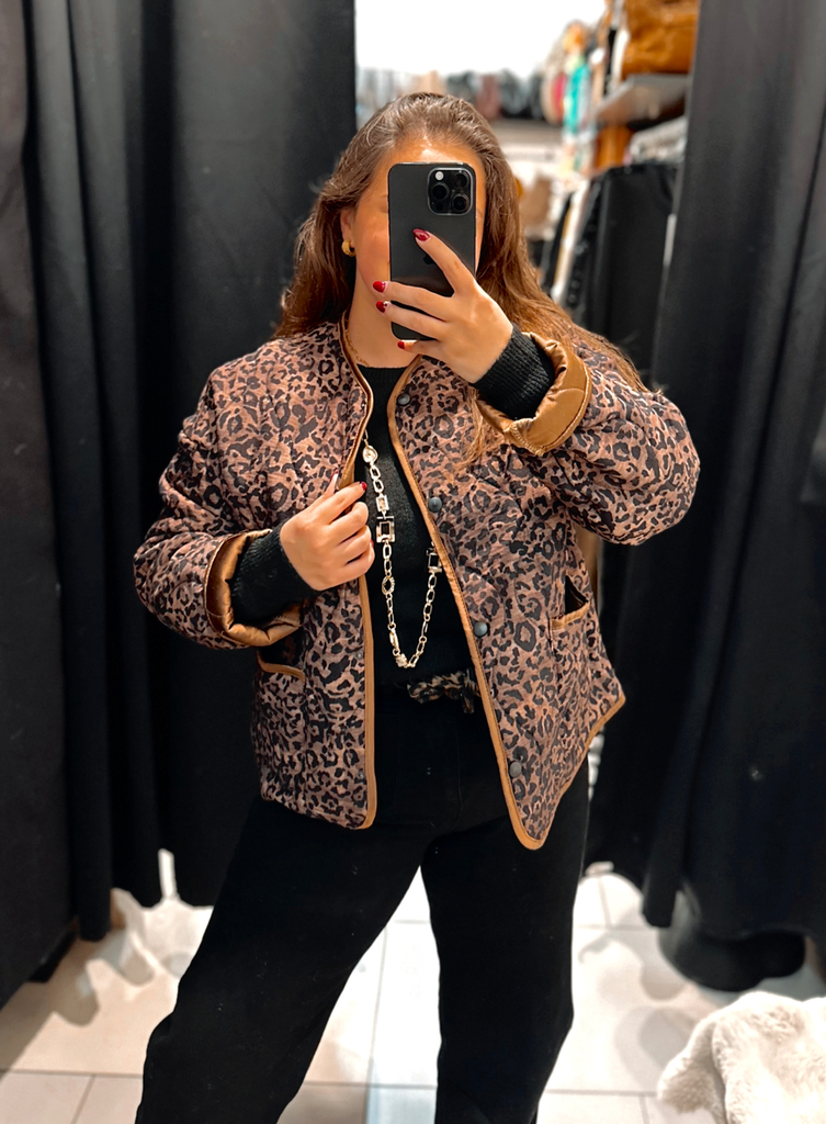 Veste léopard chocolat