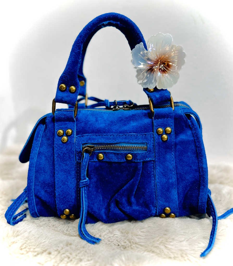 Petit sac gaga bleu électrique daim