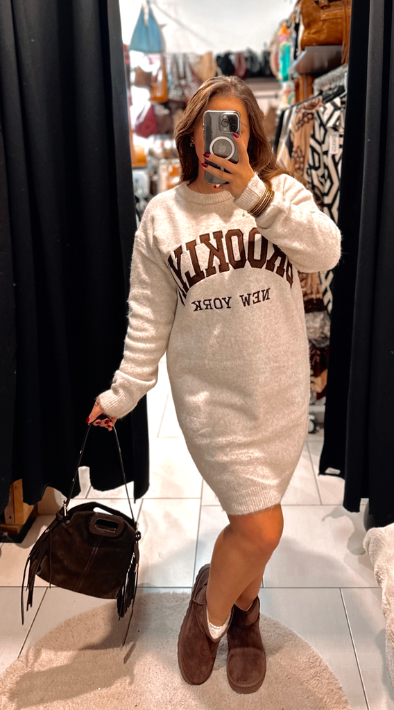 Robe pull brooklyn beige 