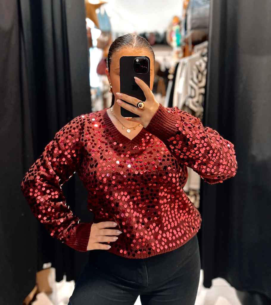 Pull Victoria bordeaux 