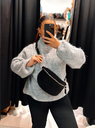 Sac banane en daim noir