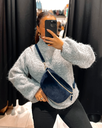 Sac banane en daim bleu marine