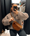 Sac banane en daim camel