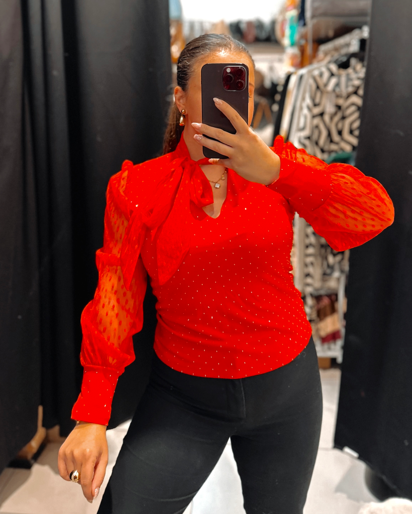 Blouse Régine rouge