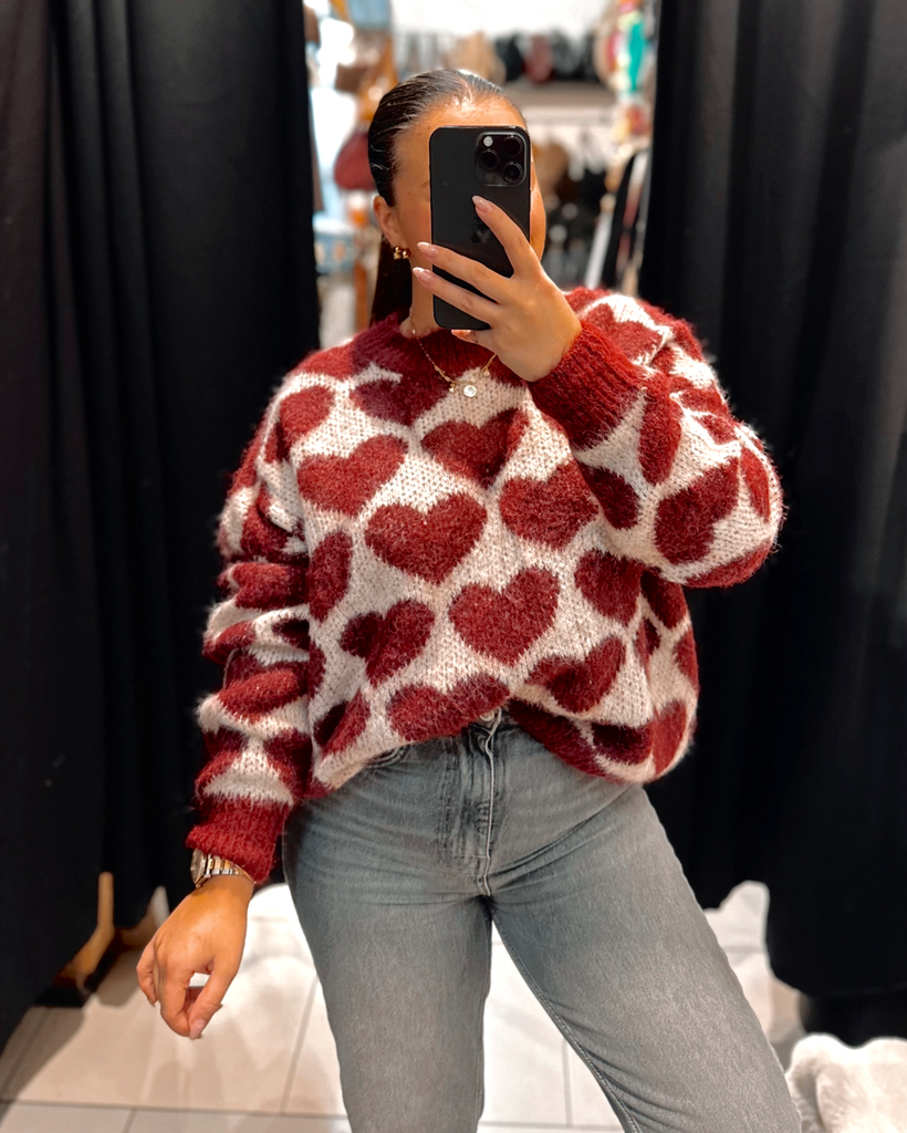 Pull Cœur rouge 