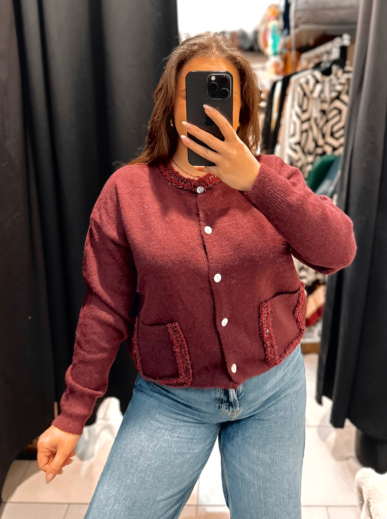 Gilet Cléo bordeaux 