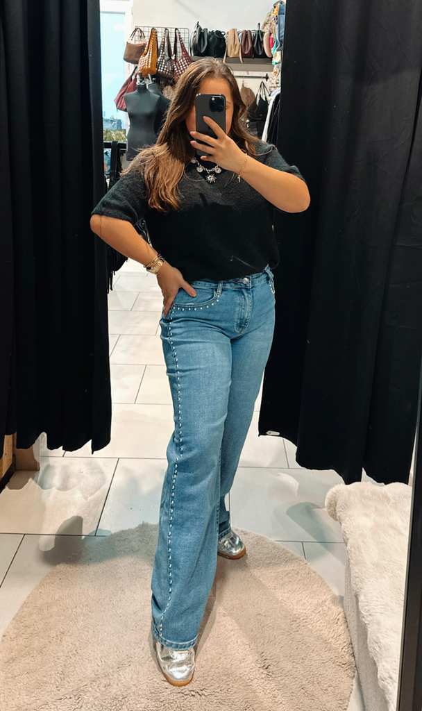 Jeans à clous argenté (36)