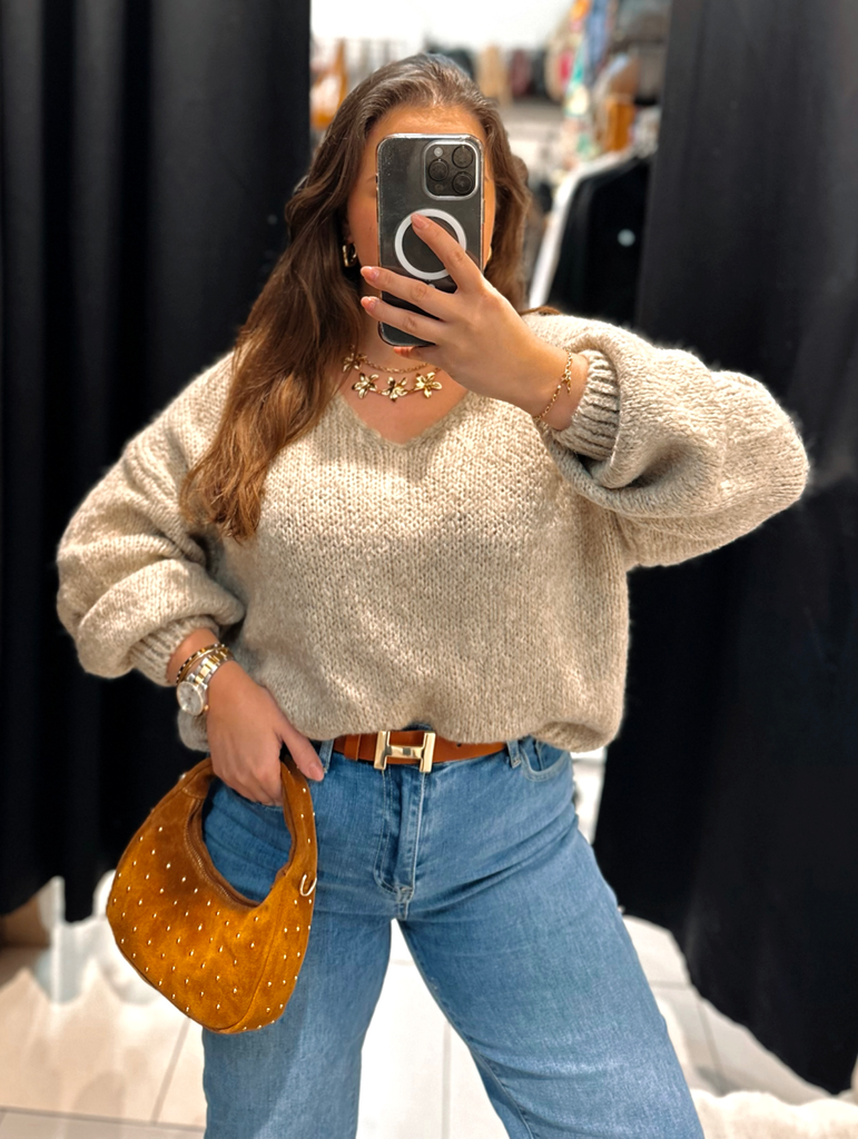 Pull Love beige