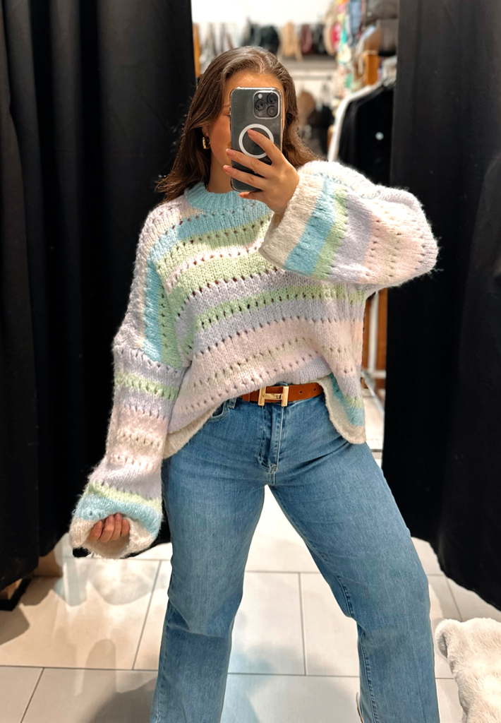 Pull Maya vert et bleu