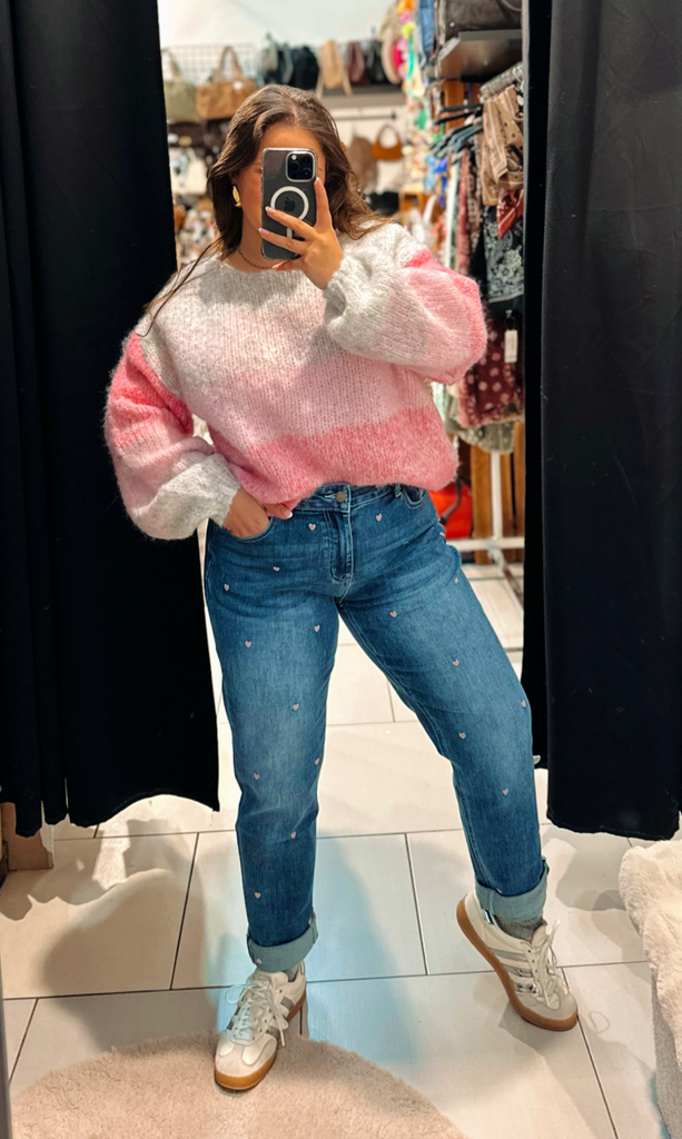 Jeans Toxik cœur rose (36)