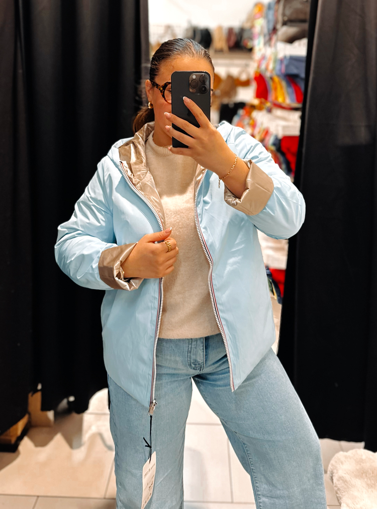 Veste bleue ciel réversible