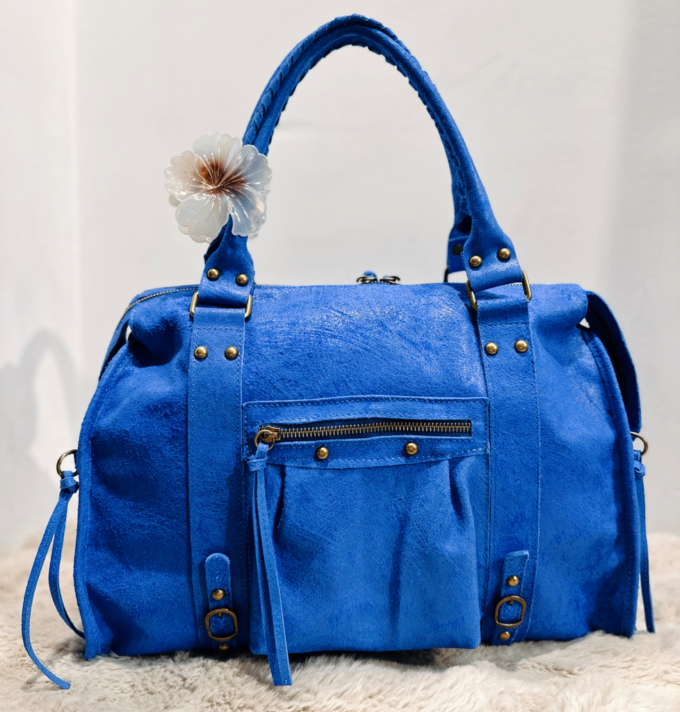 Sac gaga XL bleu roi en cuir