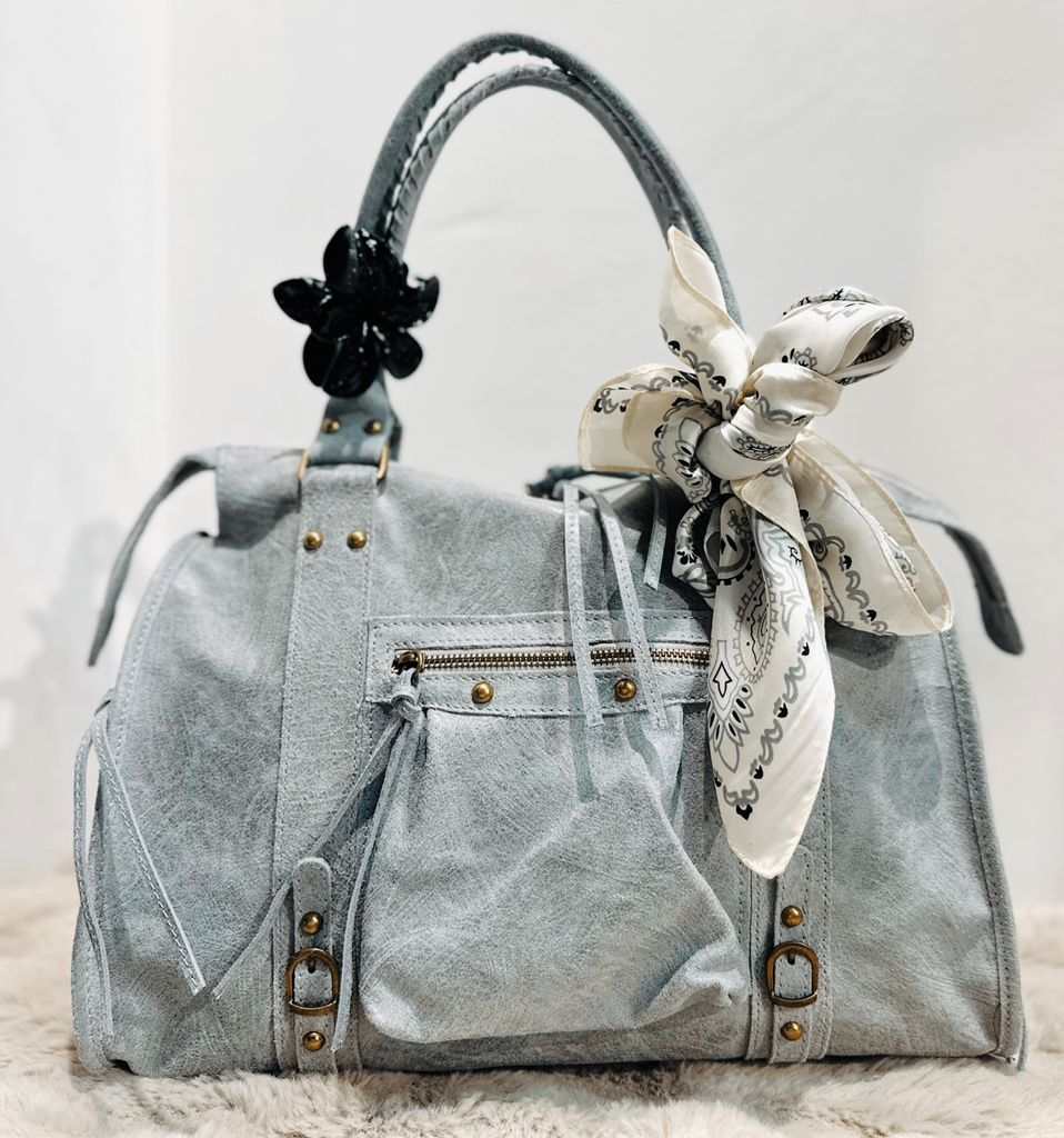 Sac gaga XL gris en cuir